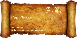 Pap Maxim névjegykártya